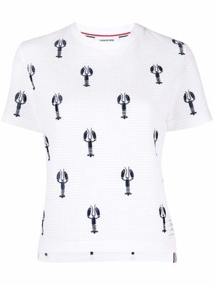 Thom Browne lobster-embroidered cotton T-shirt - White