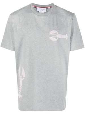 Thom Browne lobster-print round-neck T-shirt - Grey