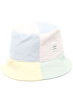 Thom Browne logo patch corduroy bucket hat - Pink
