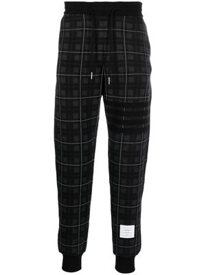 Thom Browne logo-patch cotton trousers - Grey