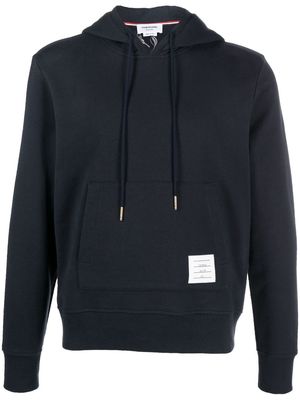 Thom Browne logo-patch hoodie - Blue