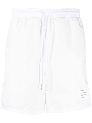 Thom Browne logo-patch mesh track shorts - White