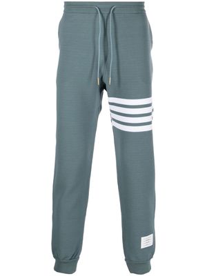 Thom Browne logo-patch ribbed track pants - Blue
