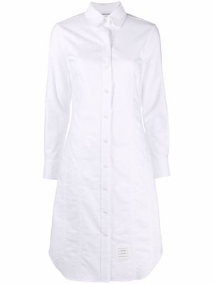 Thom Browne logo patch shirtdress - White