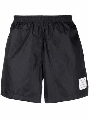 Thom Browne logo-patch track shorts - 415 NAVY