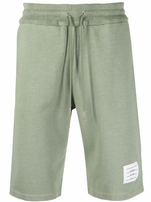 Thom Browne logo-patch track shorts - Green