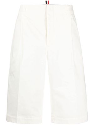 Thom Browne logo-pull-tab cotton shorts - White