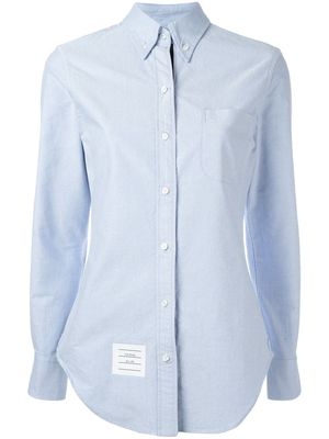 Thom Browne Long Sleeve Shirt Grosgrain Placket In Blue Oxford
