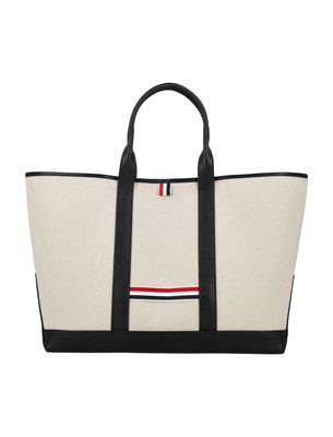 Thom Browne Medium Tool Tote W/ Leather Handles In S