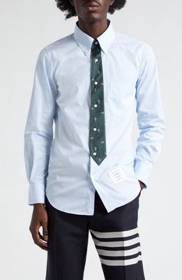 Thom Browne Men's Classic Fit Cotton Button-Down Shirt in Light Blue