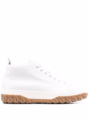 Thom Browne mid-top cable-knit sole Court sneakers - White
