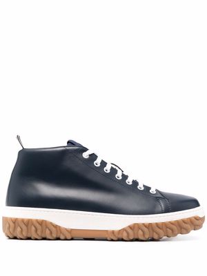 Thom Browne mid-top leather court sneakers - Blue