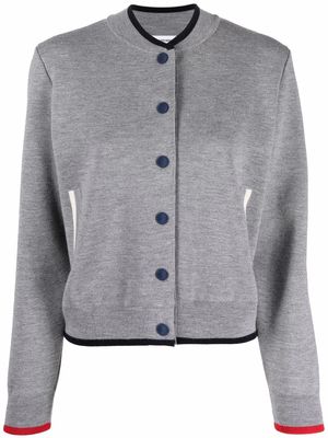 Thom Browne Milano Stitch contrast-trim bomber jacket - Grey