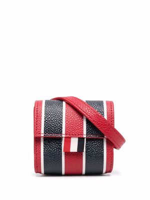 Thom Browne mini vertical-stripe pouch bag - Red