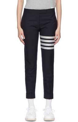 Thom Browne Navy 4-Bar Trousers