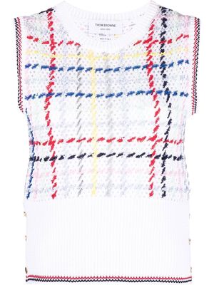 Thom Browne open-knit woven vest - White