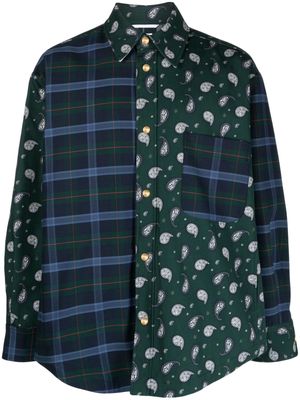 Thom Browne oversize mix-printed shirt jacket - Green