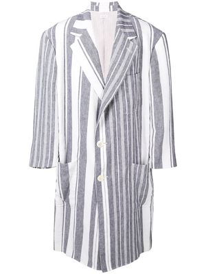 Thom Browne Oversized Blanket Linen Sack Overcoat - Grey