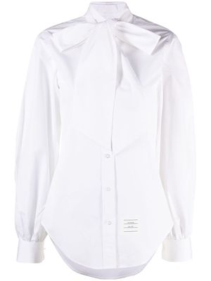 Thom Browne oversized-bow poplin cotton shirt - White