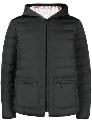 Thom Browne padded-design hooded jacket - Grey