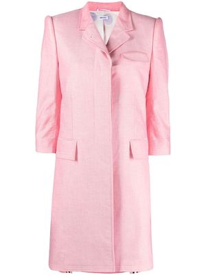 Thom Browne padded-shoulders single-breasted coat - Pink