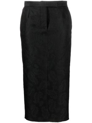 Thom Browne paisley-print pencil skirt - Black