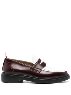 Thom Browne panelled leather loafers - White