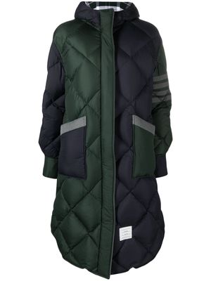 Thom Browne panelled quilted coat - Blue