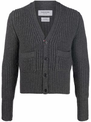 Thom Browne patch-pocket cashmere cardigan - Grey