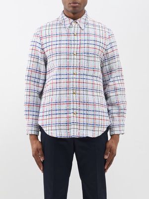 Thom Browne - Patch-pocket Check Chenille Overshirt - Mens - Multi