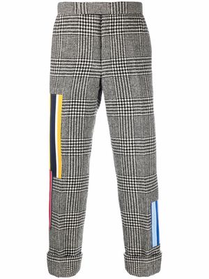 Thom Browne patchwork cropped wool trousers - Black