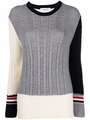 Thom Browne patchwork merino jumper - Grey