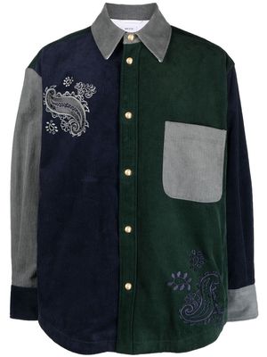 Thom Browne patchwork shirt jacket - Blue