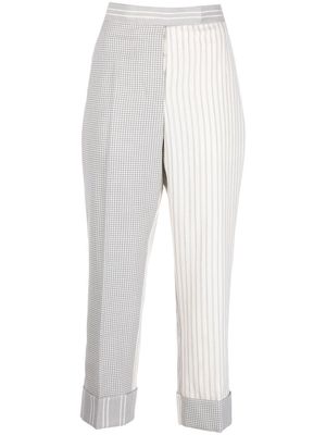 Thom Browne patchwork tailored trousers - Neutrals
