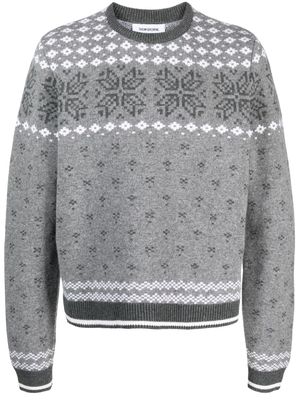 Thom Browne patterned intarsia-knit wool sweater - Grey