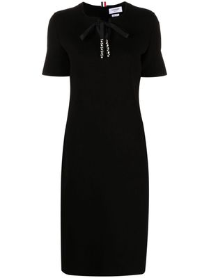 Thom Browne pearl-embellished bow-detail dress - Black