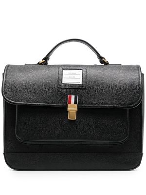Thom Browne pebble grain leather school backpack - Black