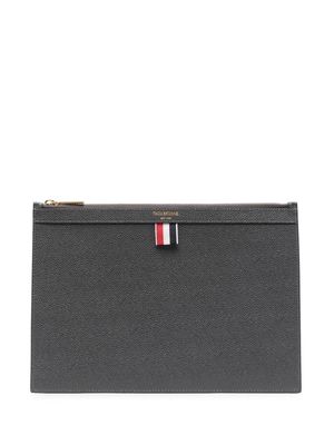 Thom Browne pebbled rectangular clutch bag - 025 DARK GREY