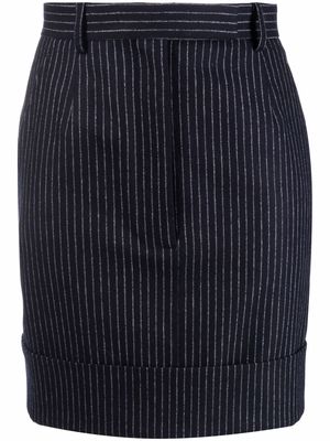 Thom Browne pinstripe flannel mini skirt - Blue