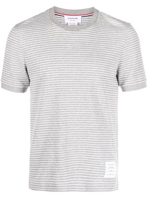 Thom Browne pinstripe pattern cotton t-shirt - Grey