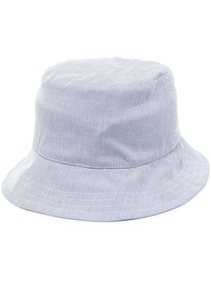 Thom Browne pinstripe-print cotton bucket hat - Blue