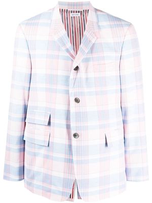 Thom Browne plaid-check pattern cotton blazer - Pink