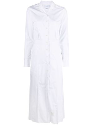 Thom Browne pleated poplin shirtdress - White