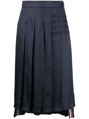 Thom Browne pleated silk midi skirt - Blue