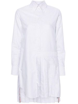 Thom Browne pleated striped shirt dress - Grey