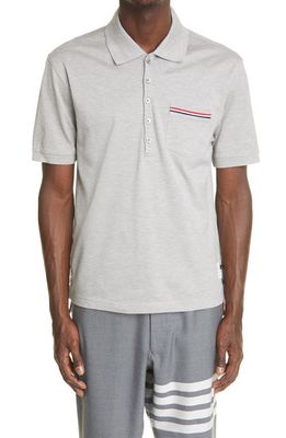 Thom Browne Pocket Polo in Light Grey