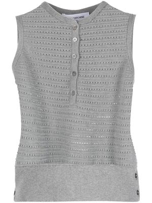 Thom Browne pointelle stitch sleeveless top - Grey