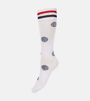 Thom Browne Polka-dot cotton-blend socks