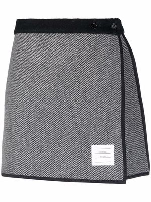 Thom Browne reversible mini wrap skirt - Black
