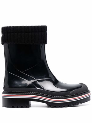 Thom Browne ribbed-cuff ankle boots - Black